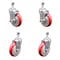 Service Caster 5 Inch Red Polyurethane Wheel Swivel 12mm Threaded Stem Caster Brake, 2PK SCC-TS20S514-PPUB-RED-TLB-M1215-2-S2 - alternate 1